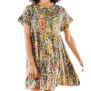 NWOT Mint Floral Print Multicolor Women’s Tiered Dress Size S